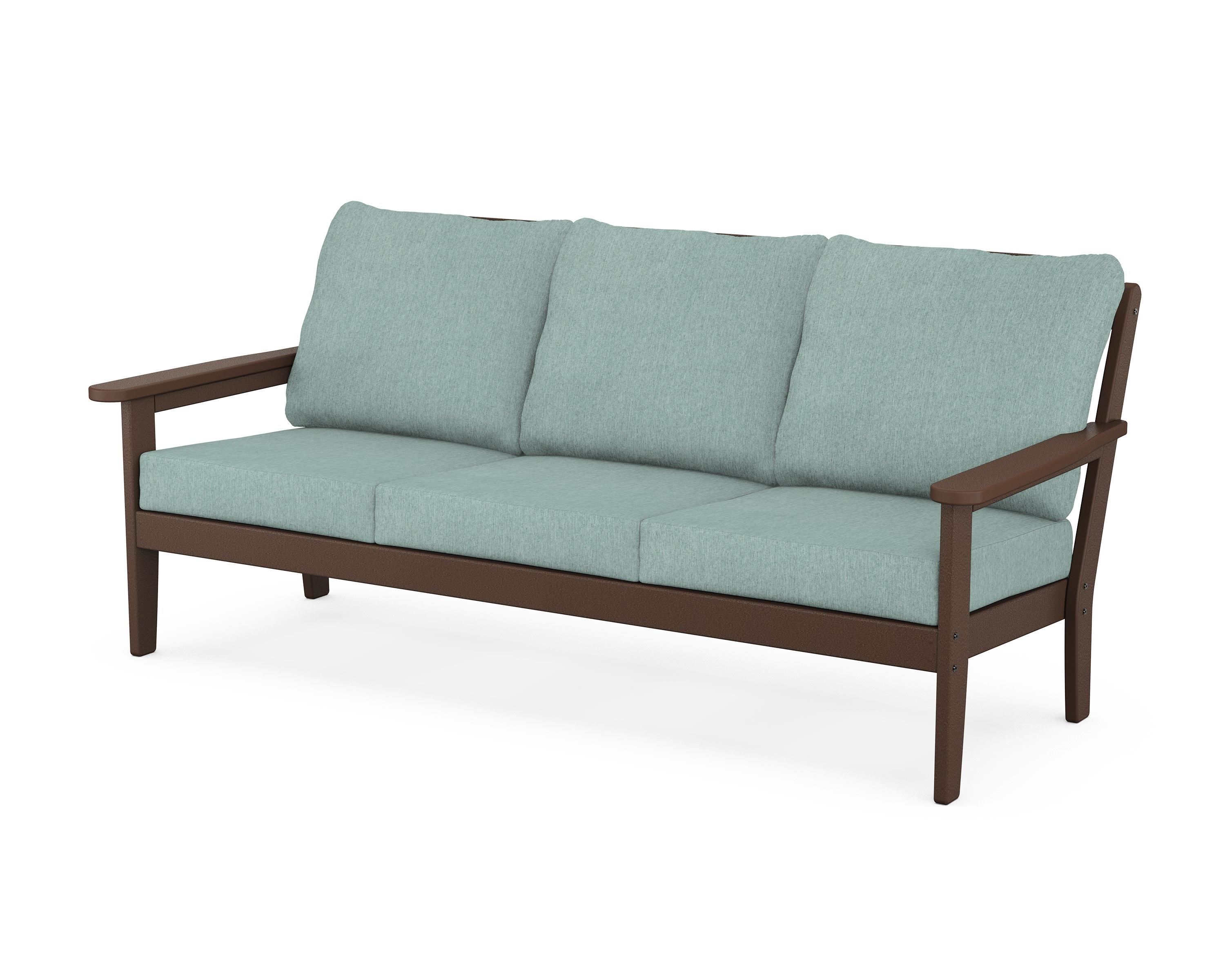 Country Living Cottage Deep Seating Sofa in Mahogany / Glacier Spa