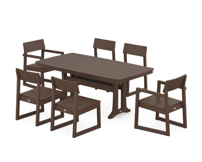 POLYWOOD® EDGE 7-Piece Dining Set with Trestle Legs in Mahogany