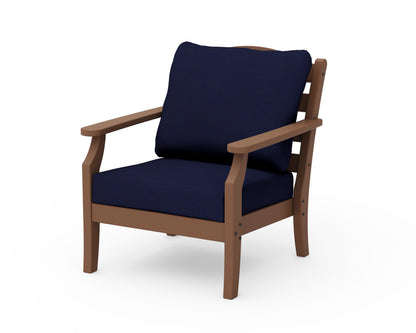 Draper James™ by  POLYWOOD® Savannah Deep Seating Chair in Teak / Navy