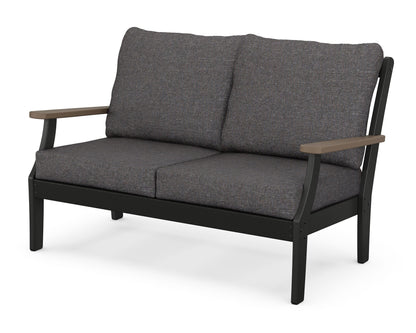 POLYWOOD® Braxton Deep Seating Loveseat in Black / Kona / Ash Charcoal