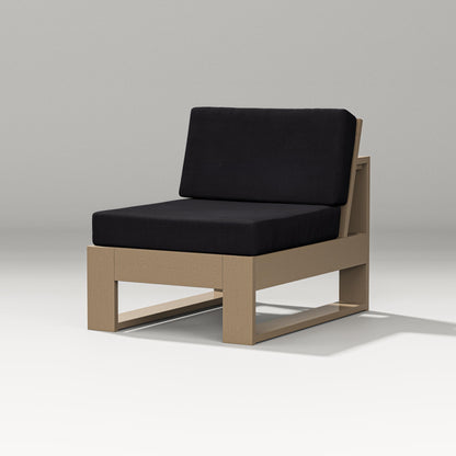 PW Designer Series Latitude Modular Armless Chair in Vintage Sahara / Midnight Linen