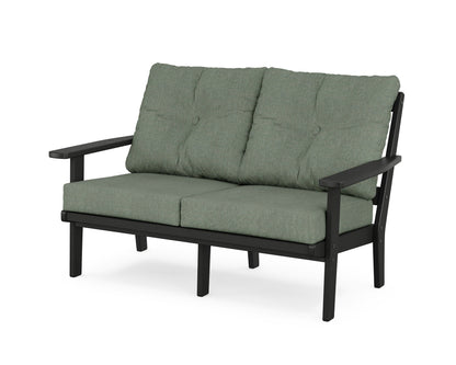 POLYWOOD® Oxford Deep Seating Loveseat in Black / Cast Sage
