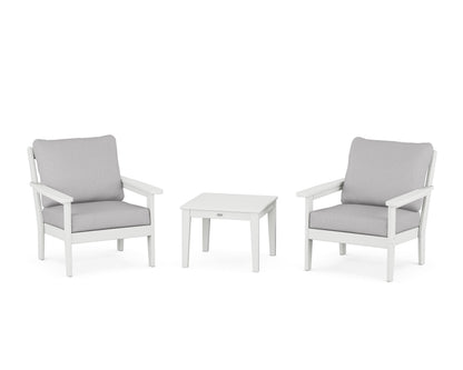 Country Living Cottage 3-Piece Deep Seating Set in White / Granite