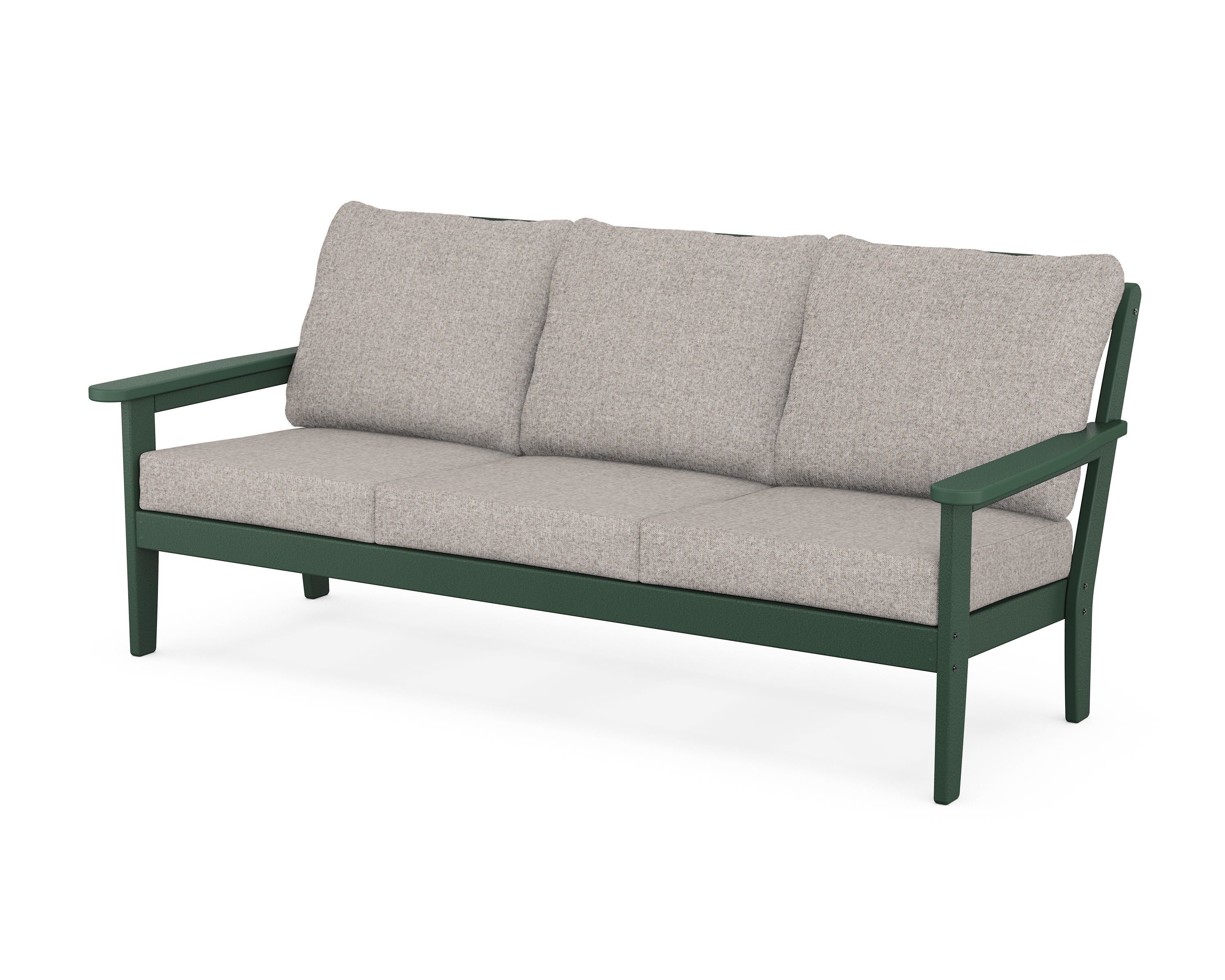 Country Living Cottage Deep Seating Sofa in Green / Weathered Tweed