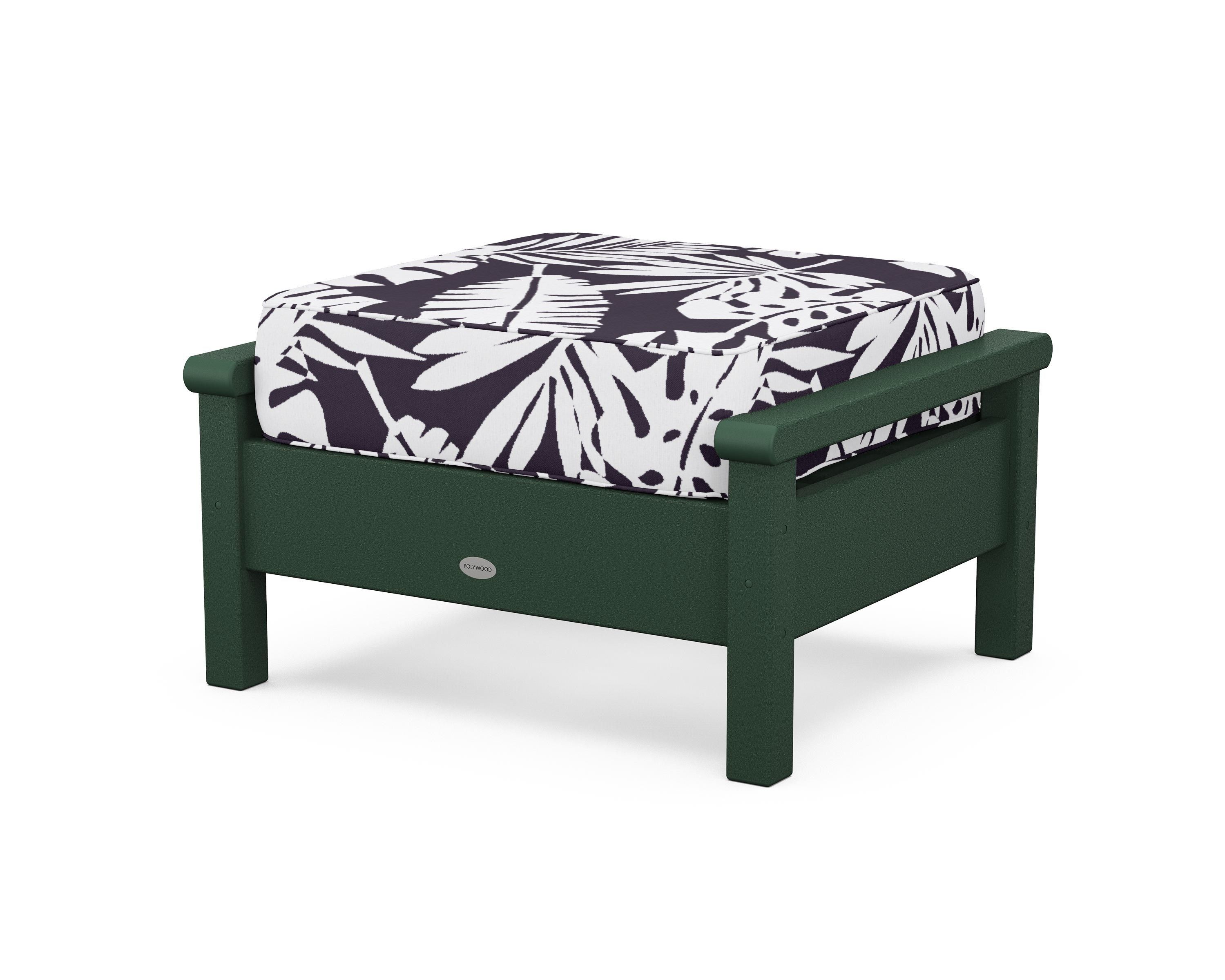 POLYWOOD® Harbour Deep Seating Ottoman in Green / Leaf Navy