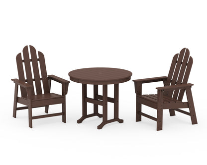 POLYWOOD® Long Island 3-Piece Round Dining Set in Mahogany