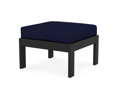 POLYWOOD® Vineyard Modular Ottoman in Black / Navy