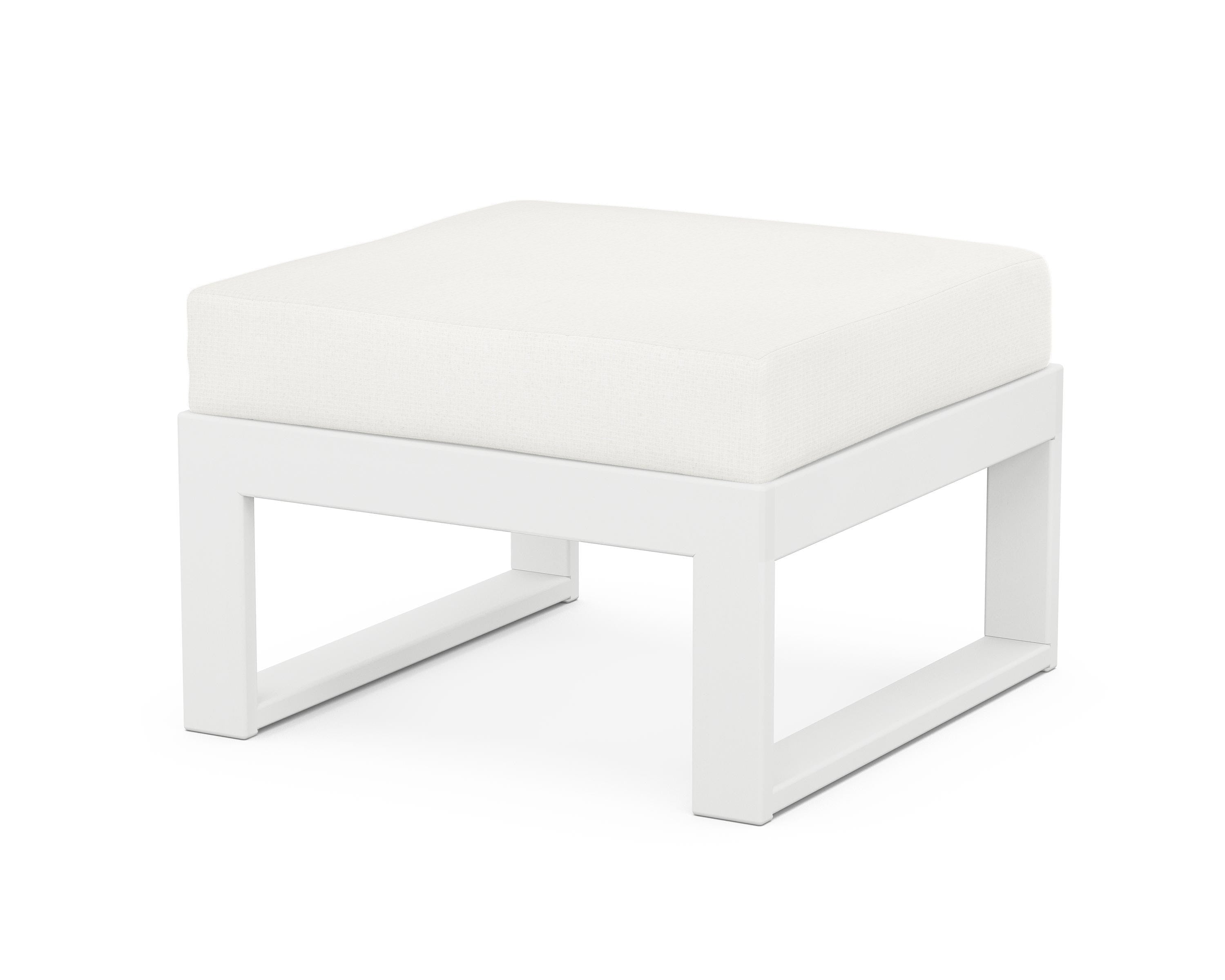 Unbranded Modular Ottoman - Modern in White / Natural Linen