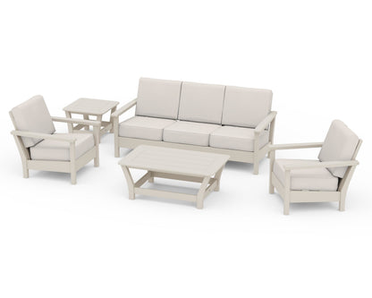 POLYWOOD® Harbour 5-Piece Deep Seating Set in Sand / Cast Ash