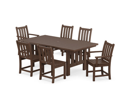 POLYWOOD® Traditional Garden 7-Piece Dining Set with Mission Table in Mahogany
