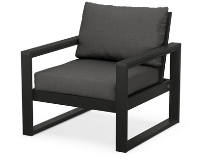 POLYWOOD® EDGE Club Chair in Black / Spectrum Carbon