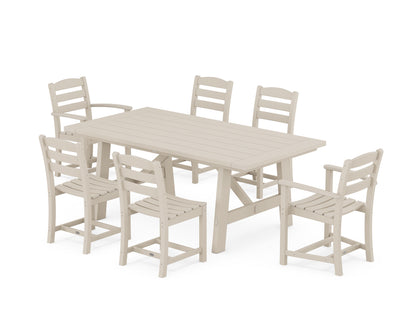 POLYWOOD® La Casa Café 7-Piece Rustic Farmhouse Dining Set in Sand