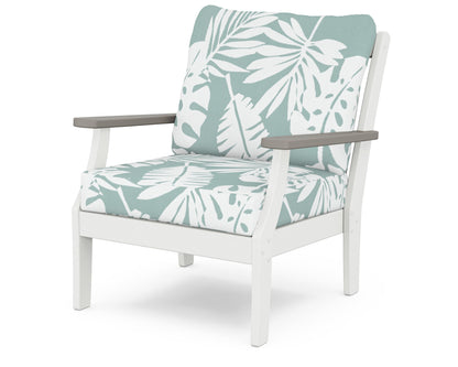 POLYWOOD® Braxton Deep Seating Chair in White / Driftwood / Leaf Glacier Spa