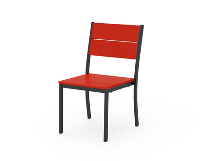 POLYWOOD® Main Street Stacking Dining Side Chair in Black / Sunset Red