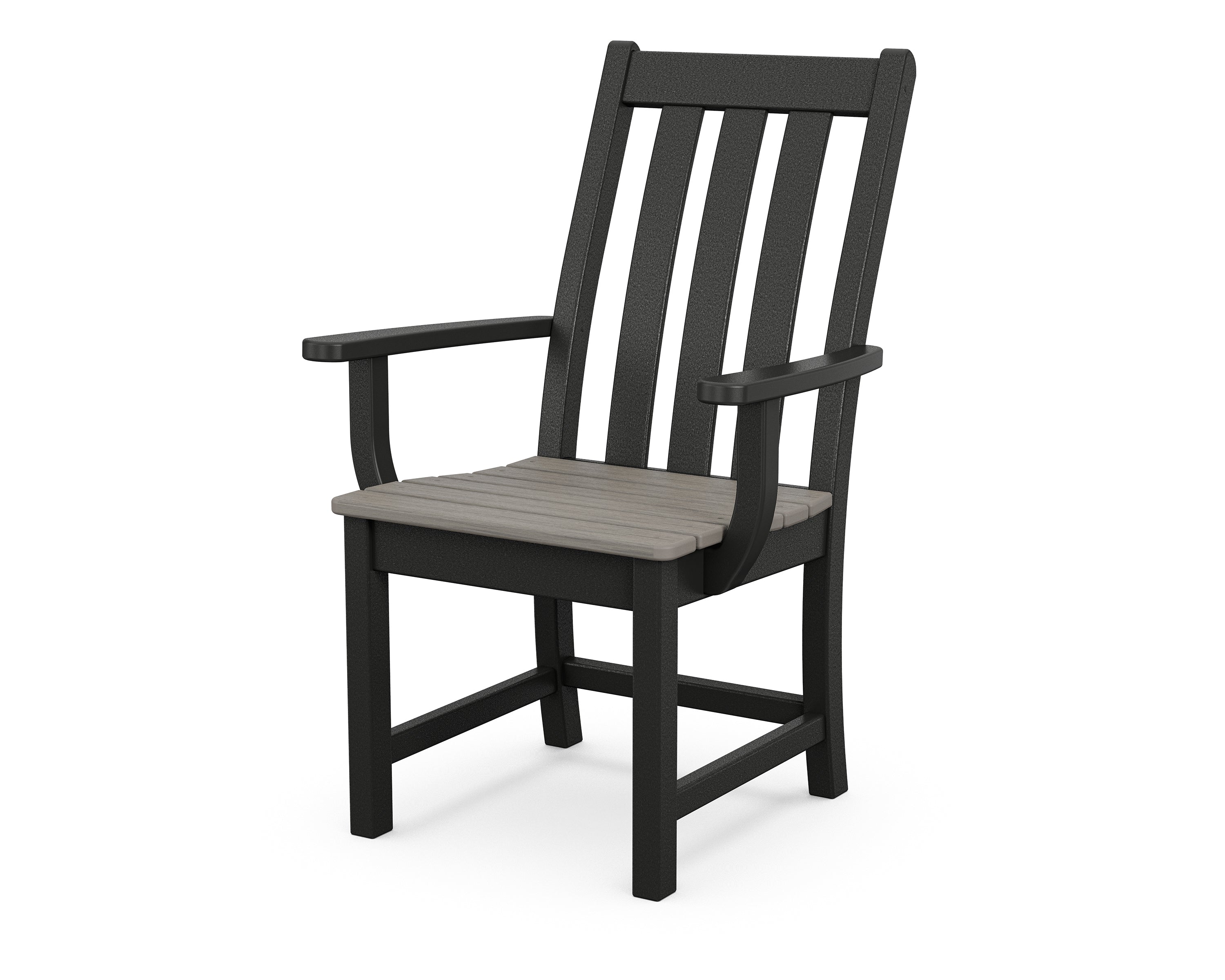 POLYWOOD® Vineyard Dining Arm Chair in Black / Driftwood