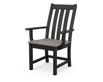 POLYWOOD® Vineyard Dining Arm Chair in Black / Driftwood