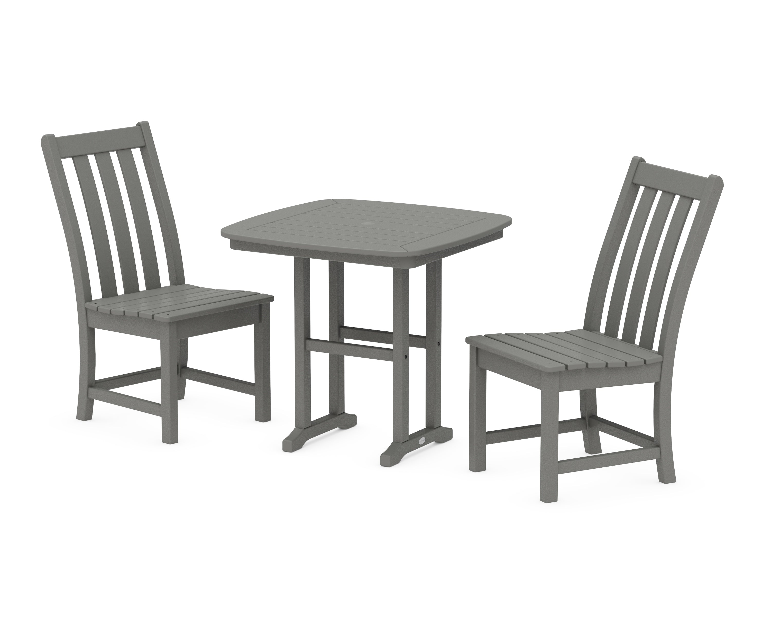 POLYWOOD® Vineyard Side Chair 3-Piece Dining Set in Slate Grey