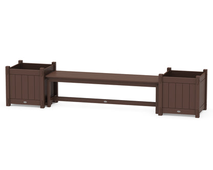 POLYWOOD® 60" Vineyard Straight Planter Bench Set - Large in Mahogany