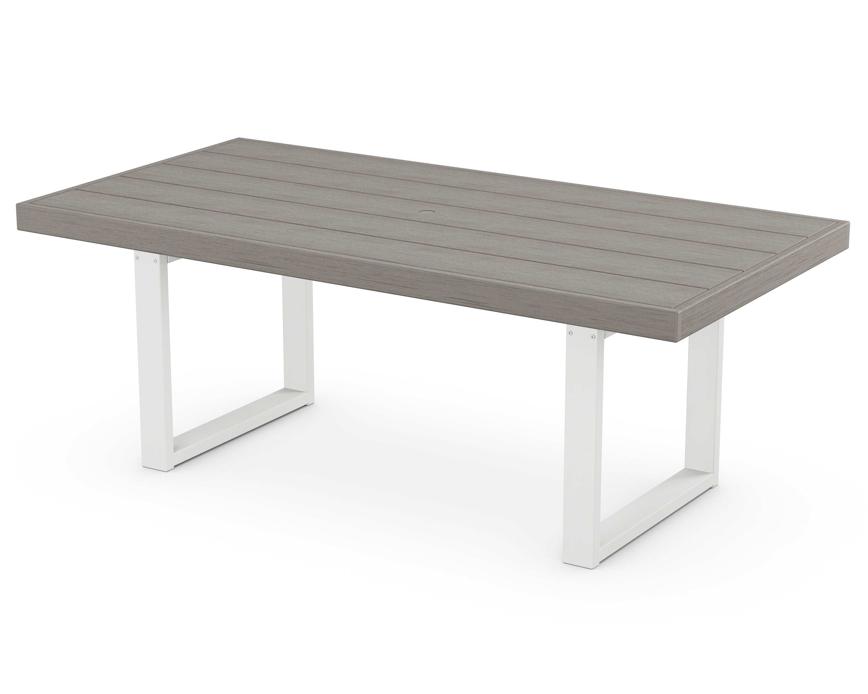 POLYWOOD® EDGE 40" x 78" Dining Table in White / Driftwood