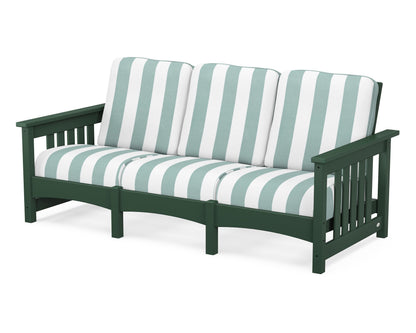 POLYWOOD® Club Mission Sofa in Green / Cabana Stripe Glacier Spa
