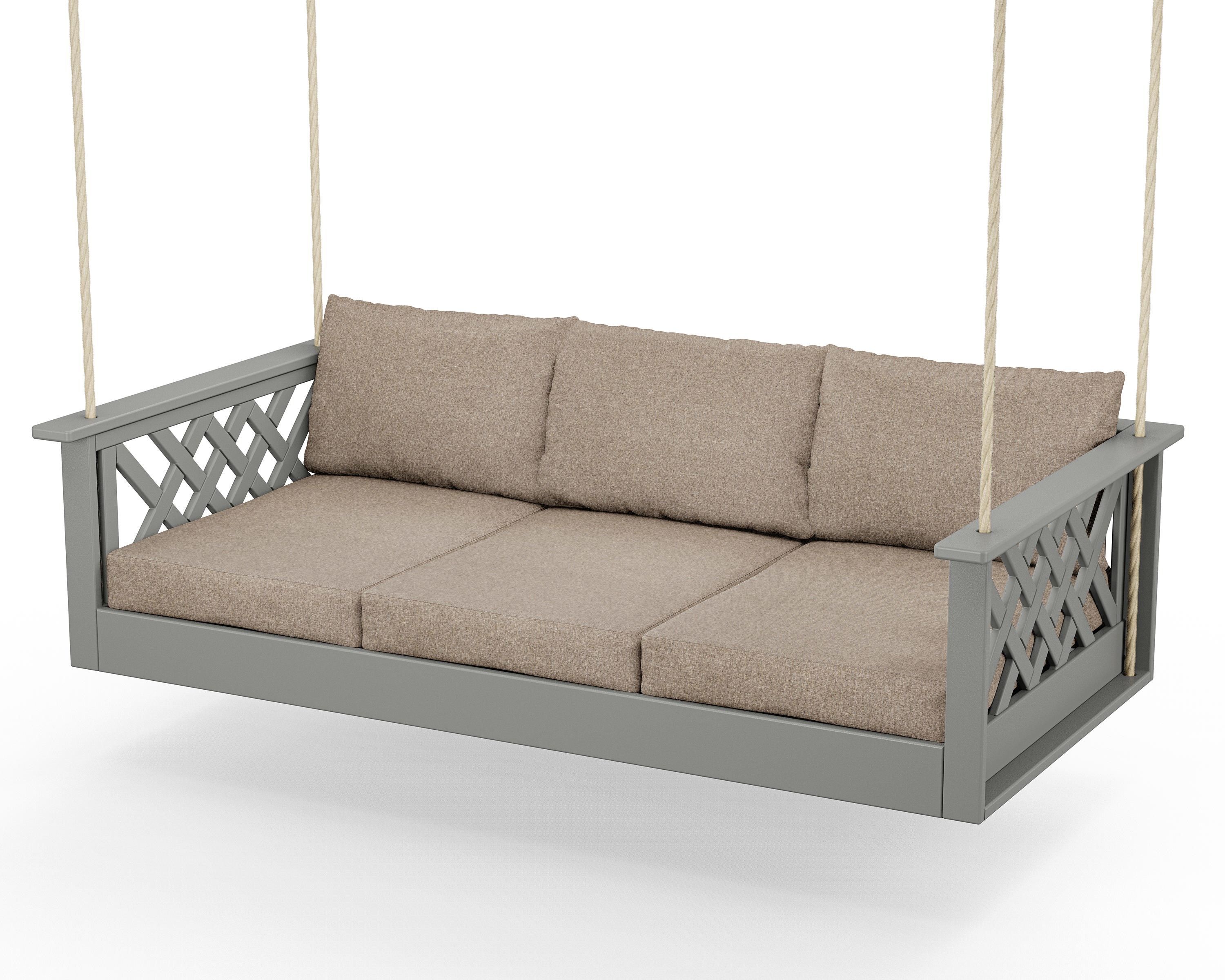 Country Living Wovendale Daybed Swing in Slate Grey / Spiced Burlap