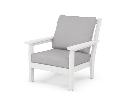 POLYWOOD® Chippendale Deep Seating Chair in White / Granite