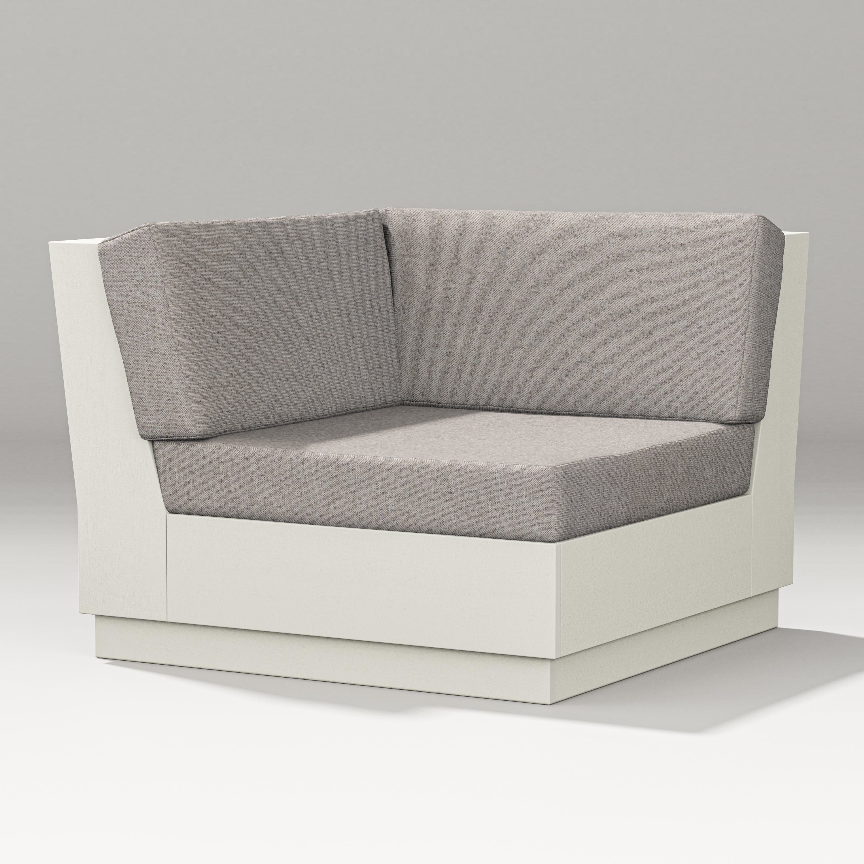 PW Designer Series Elevate Modular Corner Chair in Vintage White / Weathered Tweed