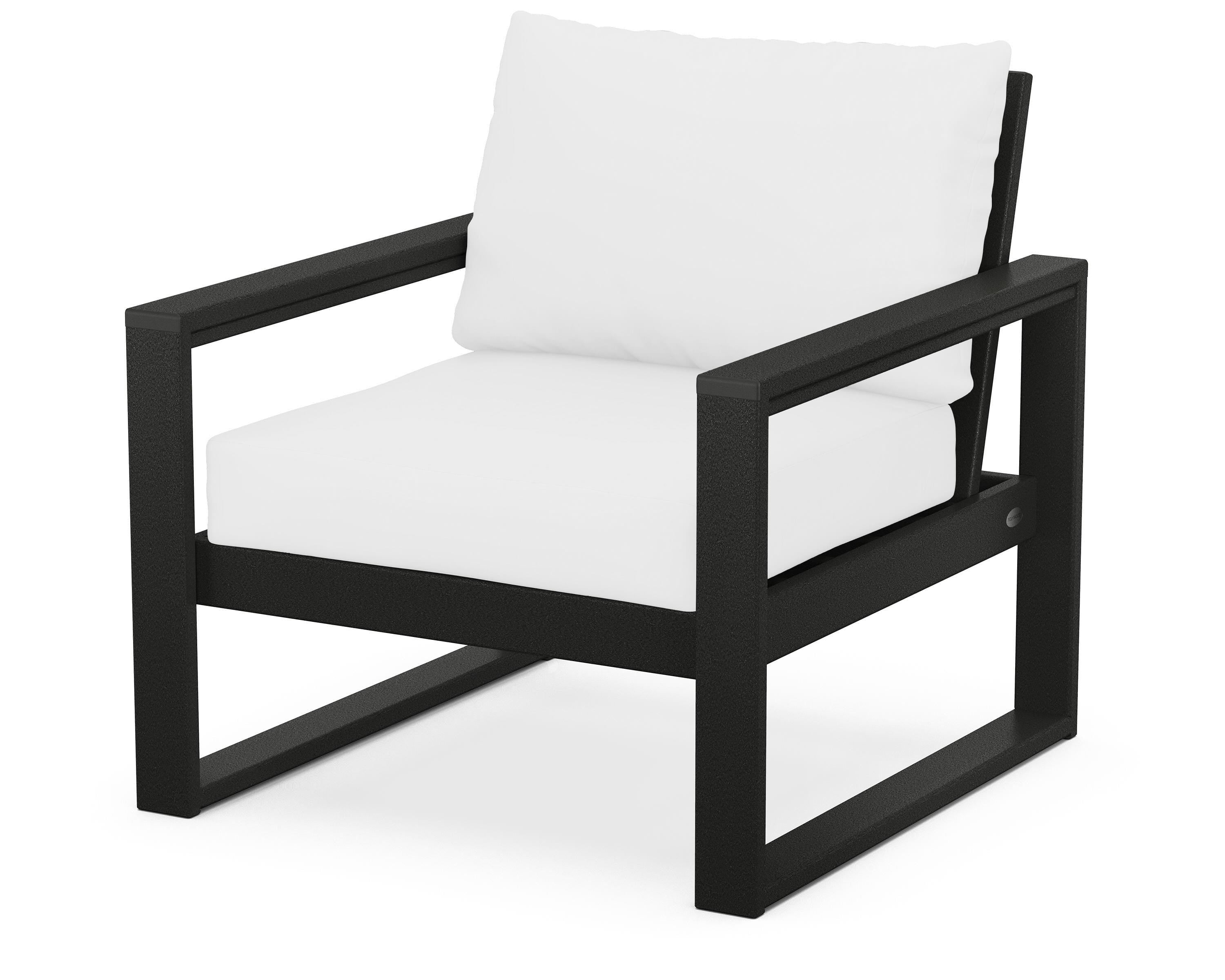 POLYWOOD® EDGE Club Chair in Black / Natural