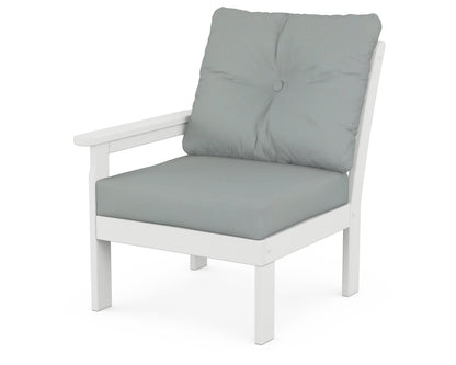 POLYWOOD® Vineyard Modular Left Arm Chair in White / Spa