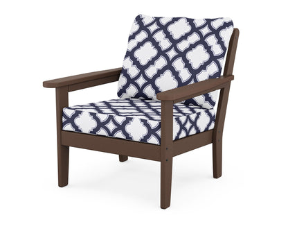 Country Living Cottage Deep Seating Chair in Mahogany / Trellis Navy