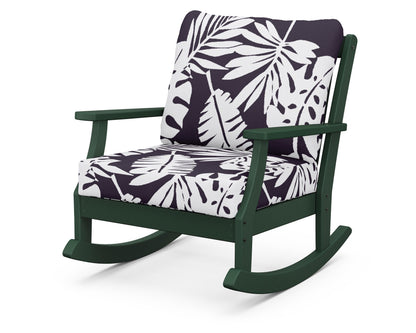 POLYWOOD® Braxton Deep Seating Rocking Chair in Green / Leaf Navy