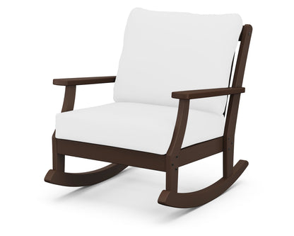 POLYWOOD® Braxton Deep Seating Rocking Chair in Mahogany / Natural