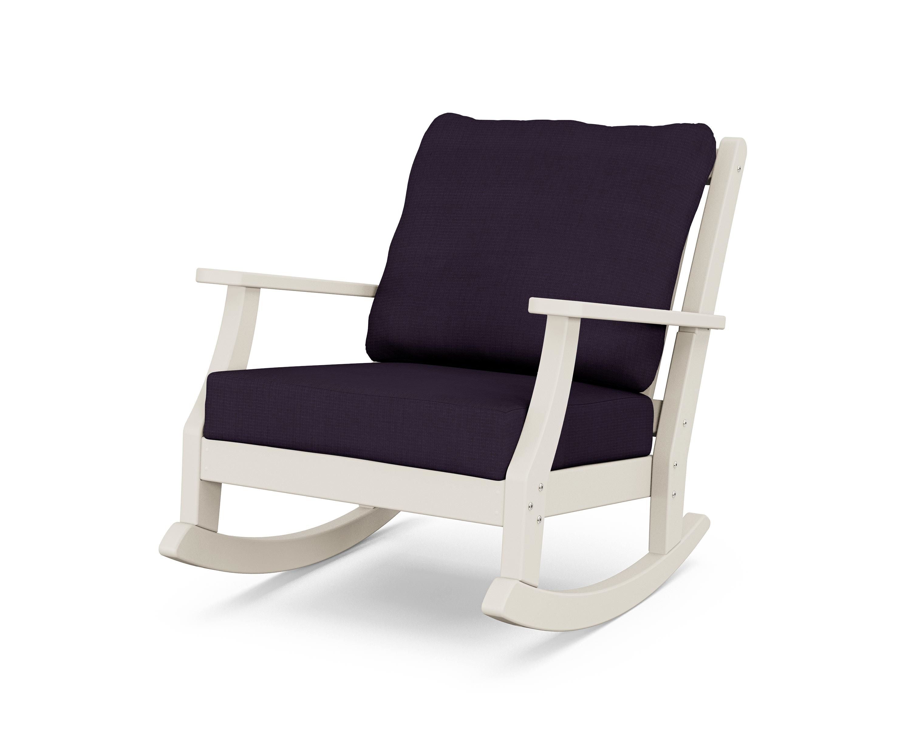 Country Living Wovendale Deep Seating Rocking Chair in Sand / Navy Linen