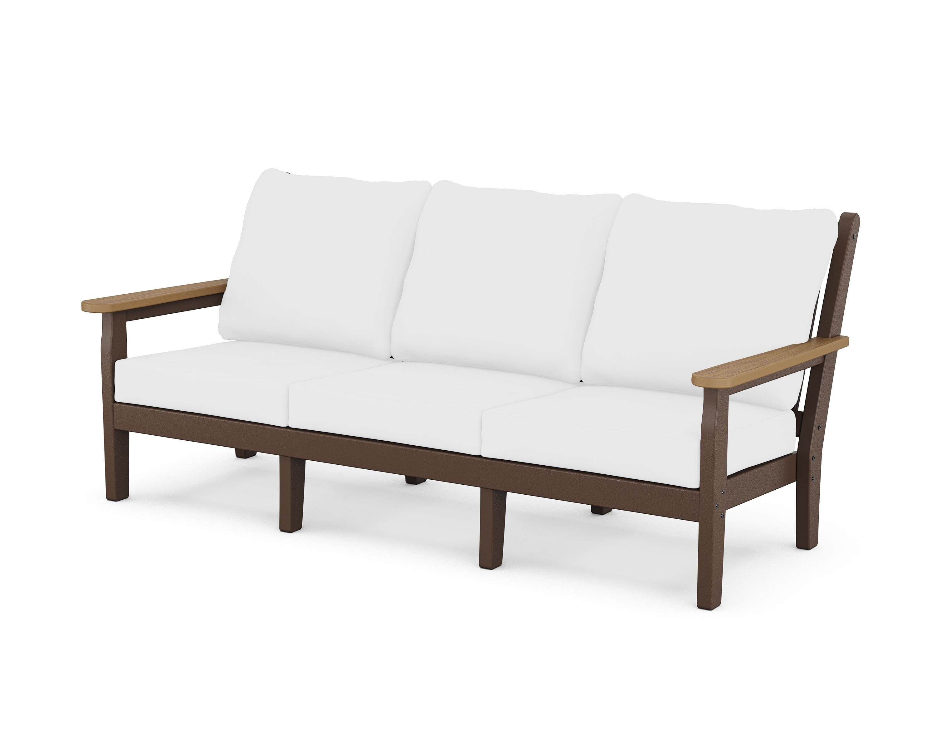 POLYWOOD® Chippendale Deep Seating Sofa in Mahogany / Natural / Natural