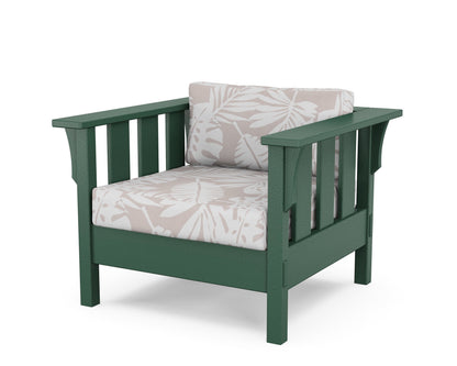 Martha Stewart by POLYWOOD® Acadia Deep Seating Chair in Green / Leaf Dune Burlap