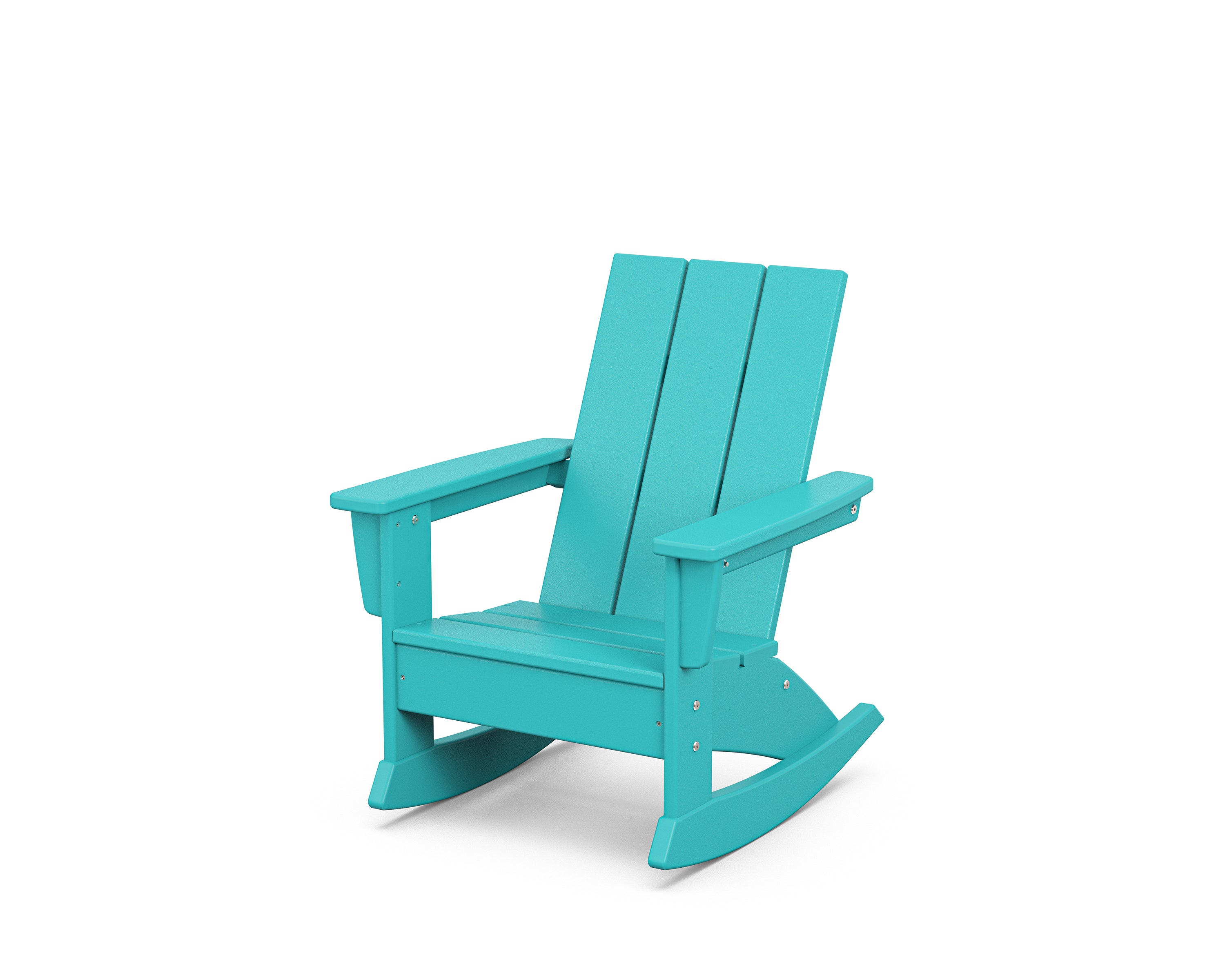 POLYWOOD® Kids Modern Adirondack Rocking Chair in Aruba