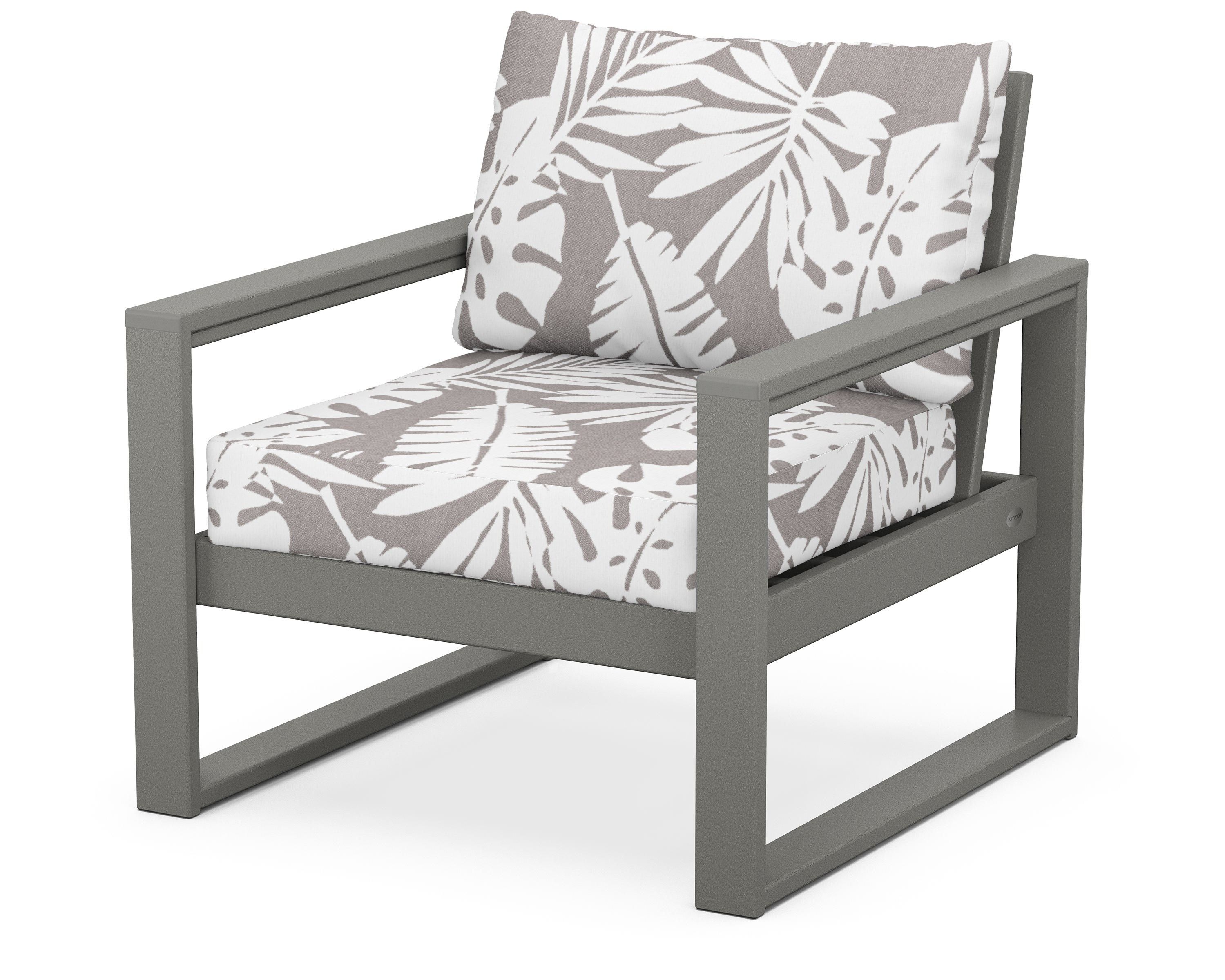 POLYWOOD® EDGE Club Chair in Slate Grey / Leaf Grey Mist