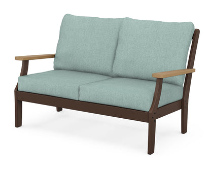 POLYWOOD® Braxton Deep Seating Loveseat in Mahogany / Natural / Glacier Spa