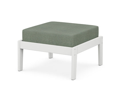 Unbranded Deep Seating Ottoman in White / Cast Sage