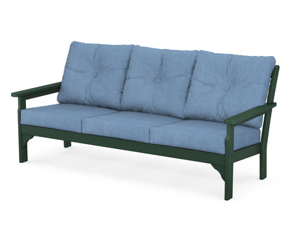 POLYWOOD® Vineyard Deep Seating Sofa in Green / Sky Blue