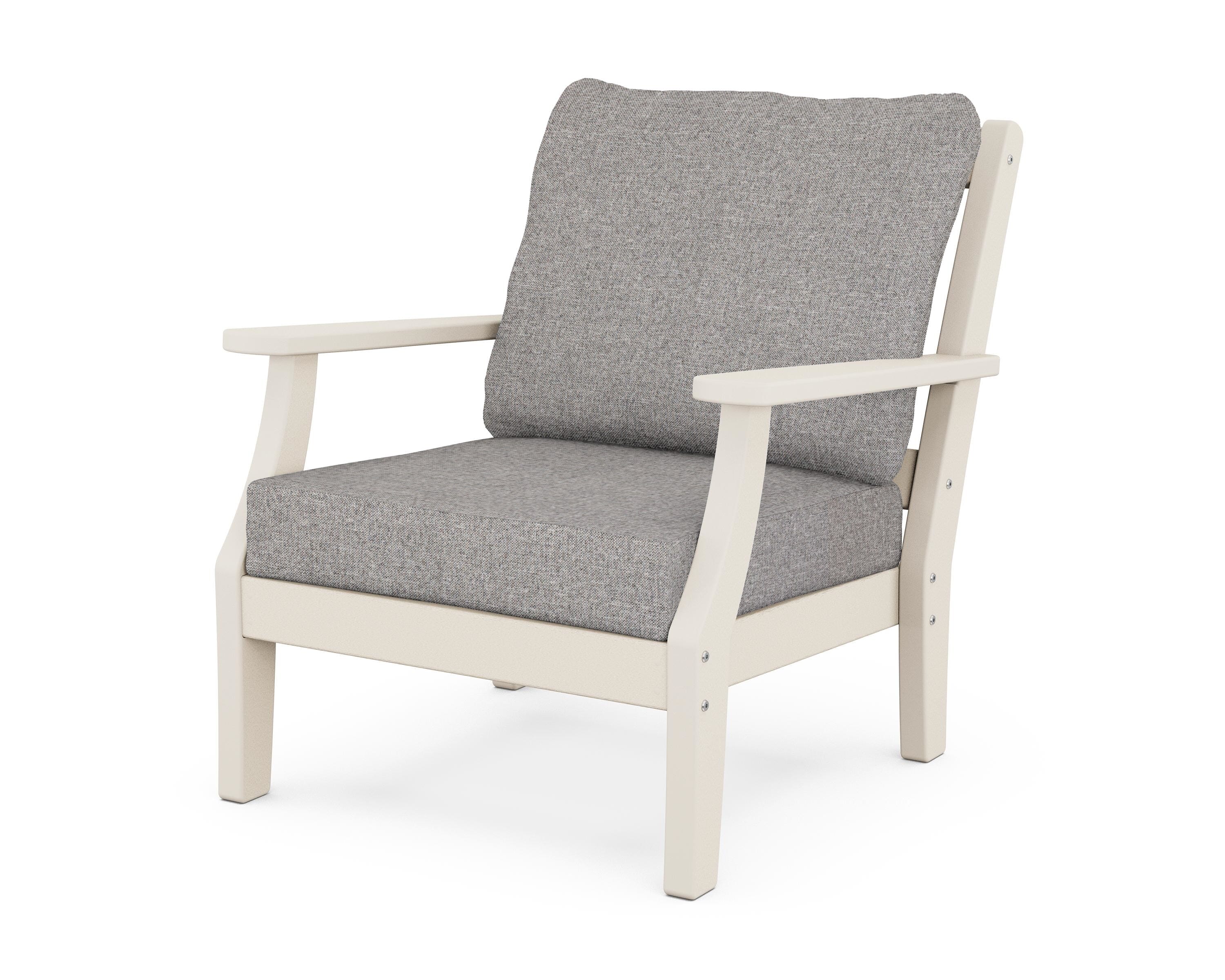 Martha Stewart by POLYWOOD® Chinoiserie Deep Seating Chair in Sand / Grey Mist