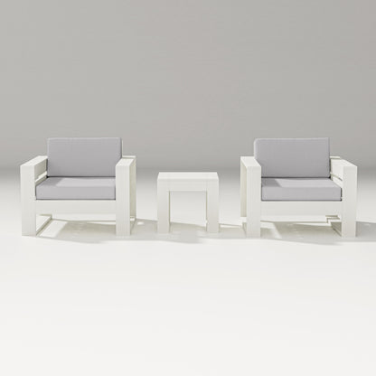 PW Designer Series Latitude 3-Piece Lounge Chair Set in Vintage White / Granite