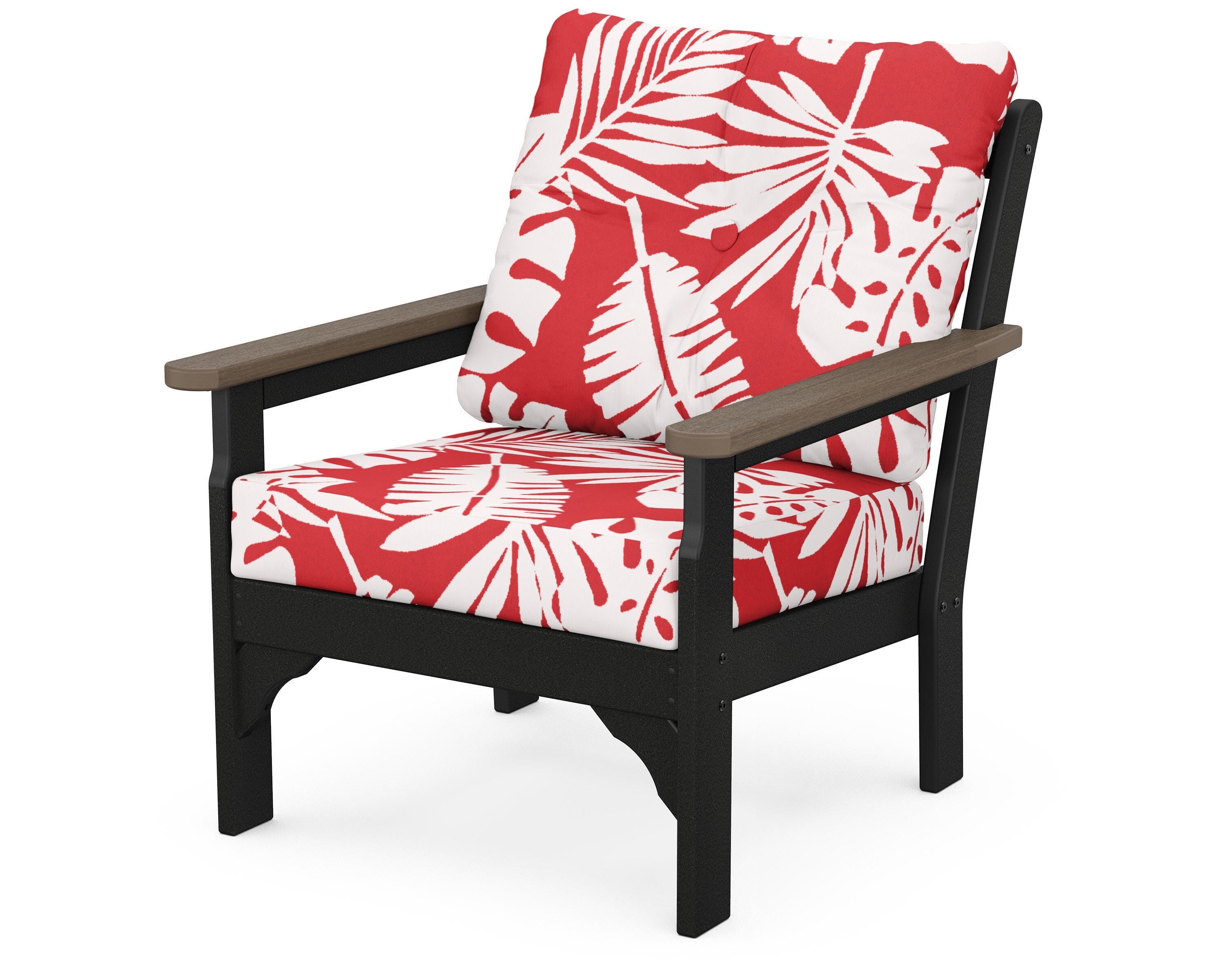 POLYWOOD® Vineyard Deep Seating Chair in White / Kona / Leaf Crimson