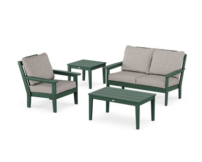 Country Living Wovendale 4-Piece Deep Seating Set in Green / Weathered Tweed