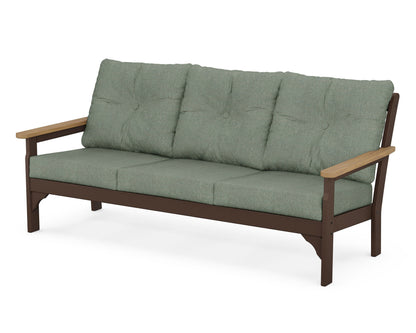 POLYWOOD® Vineyard Deep Seating Sofa in Mahogany / Natural / Cast Sage