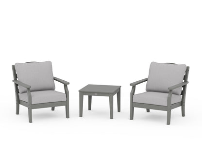 Draper James™ by  POLYWOOD® Savannah 3-Piece Deep Seating Set in Slate Grey / Granite