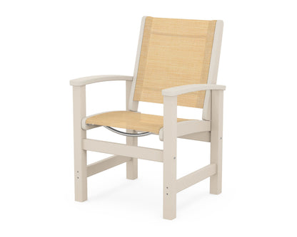 POLYWOOD® Coastal Dining Chair in Sand / Dupioni Apricot Sling