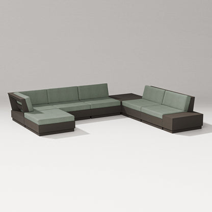 PW Designer Series Elevate 8-Piece Corner Sectional in Vintage Coffee / Cast Sage