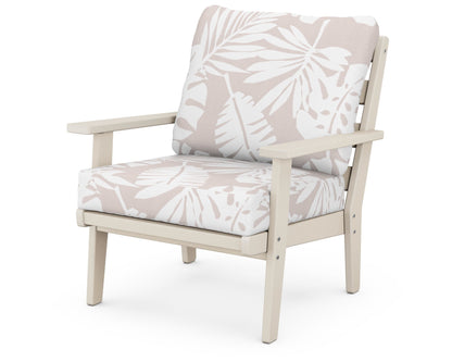 POLYWOOD® Grant Park Deep Seating Chair in Sand / Leaf Dune Burlap