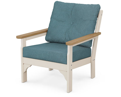POLYWOOD® Vineyard Deep Seating Chair in Sand / Natural / Ocean Teal